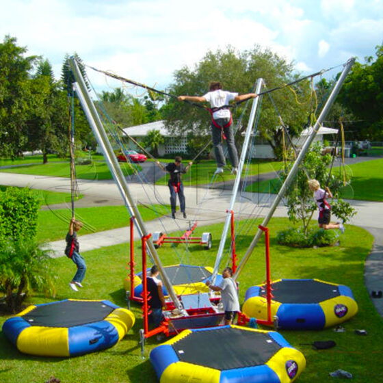 Inflatable 4-person Trampoline Bungee