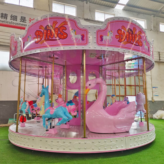 Pink Cartoon Carousel Ride