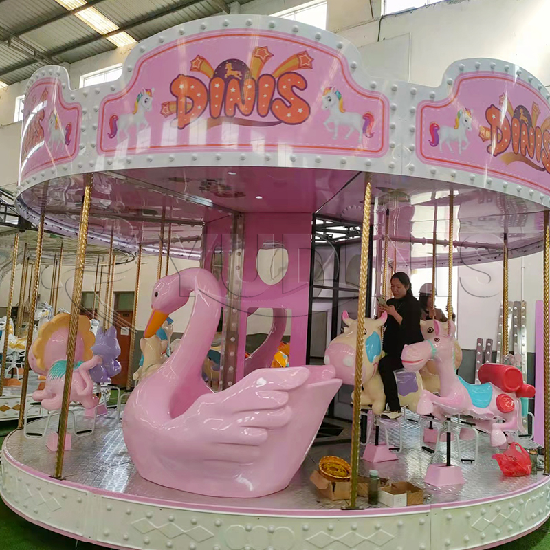 Pink Cartoon Carousel Ride