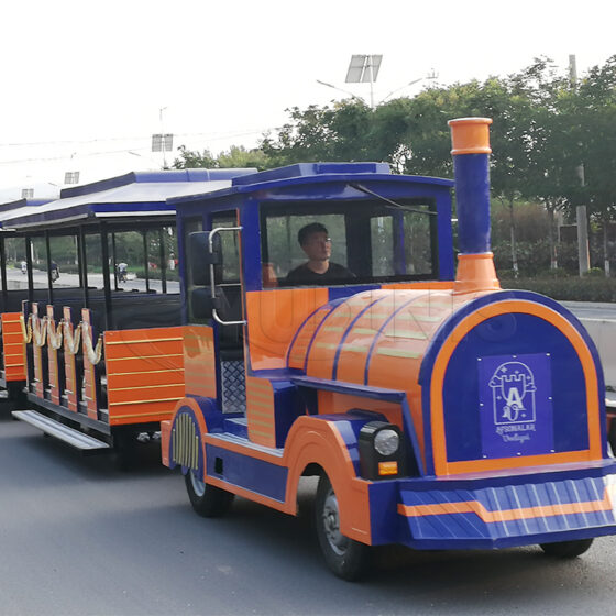 Tourist Orange Trackless Train